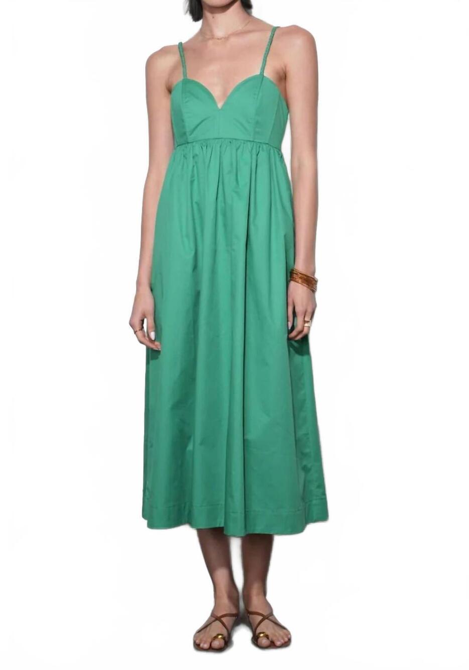 NEW GREYLIN libby boned bodice midi dress in green